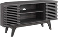 Modway Render Mid-Century Modern Low Profile 46 Corner Media TV Stand in Charcoal