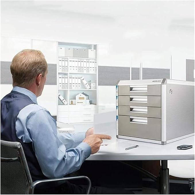 File Cabinet with Lock Office Desktop Filing Cabinet with Locking Drawers Information Cabinet Office Storage Cabinet31.5 * 35 * 29.8cm 31.53529.8cm