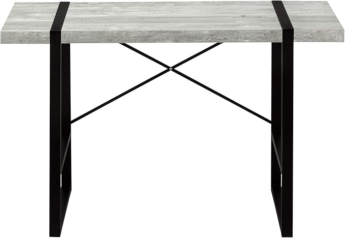 Computer Desk Home Office Laptop 48 l Work Grey Laminate Black Metal Contemporary Modern