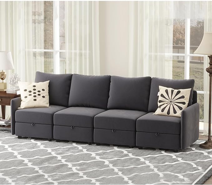 COMHOMA Convertible Sectional Sofa Couch Free Combination L/U Shaped Sofa with High Density Memory Foam Modular Oversized Cloud Couch for Living Room Apartment and Small Space 4 Seaters