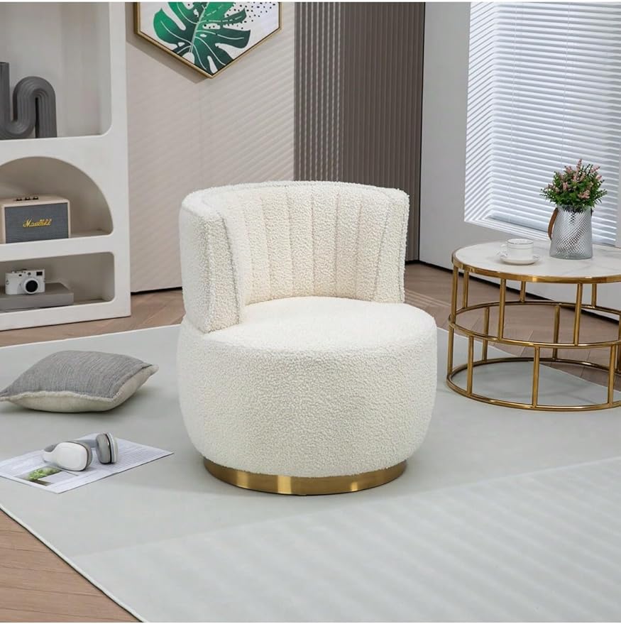 KINFFICT Velvet Swivel Accent Barrel Chair Set of 2 Mid Century Modern Arm Chair 360° Swivel Club Chairs Upholstered Comfy Single Sofa Chair Cozy Leisure Chair for Living Room Bedroom Lounge Hotel