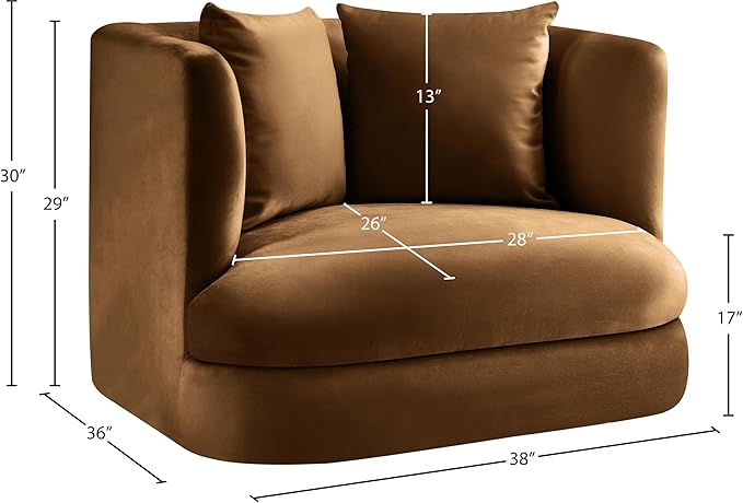 Meridian Furniture Alder Saddle Velvet Accent Chair