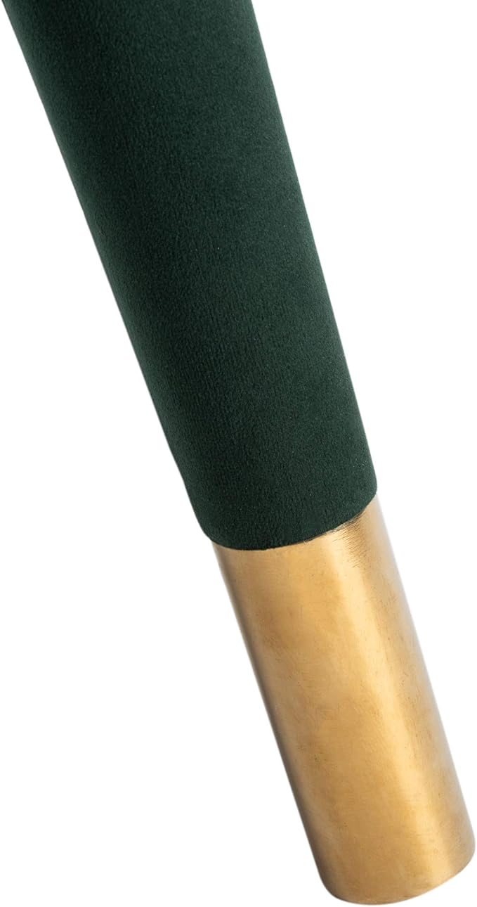 Safavieh Home Blair Retro Glam Forest Green Velvet and Gold Wingback Accent Chair