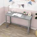 Max &amp Lily Solid Wood Desk 47 Inches Grey