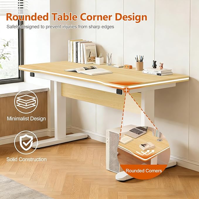 Gaming Desk Modern Simple Style Computer Desk with Sturdy Desktop for Home Office Bedroom Study Home Office Desk with Black Desktop Easy Assembly