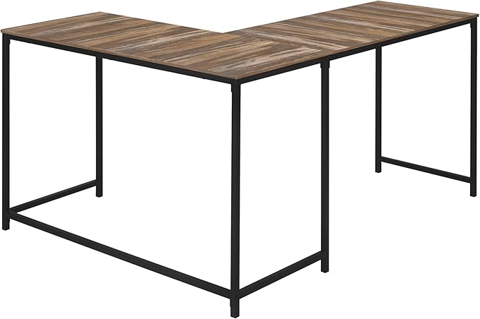 Monarch Specialties I 7391 Computer Desk Home Office Corner 58 L L Shape Work Laptop Metal Laminate Brown Black Contemporary Modern