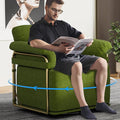 Swivel Accent Chairs 360 Swivel arm Chairs for Bedroom Club Chair with Back Gold Frame Tall Base for Office and Living Room (Green)