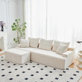 90.6 Sectional Boneless Couches Modern L-Shape Cloud Couch with Chaise Memory Foam Modular Sectional Sofas for Living Room Sofa in A Box No Assembly Required (Beige Left Facing Chaise)