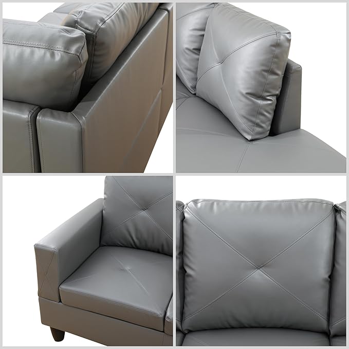 L Shaped Couch Modular Sectional Sofa with Chaise Modern Modular Sofas Furniture Sofa Couches for Living Room/Apartment/Office/Bedroom Dark Grey