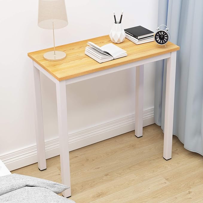 SogesGame Small Computer Desk 31.5 inches Small Office Desk Computer Table Study Writing Desk Workstation for Home OfficeTeak White