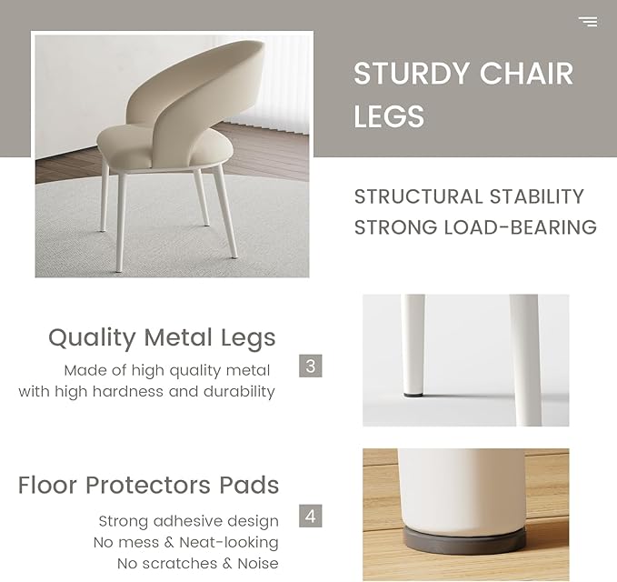 Sofa Chair Set of 2 Modern Desk Chairs Kitchen Dining Chair with Metal Legs for Home Office Bedroom &amp Living Room