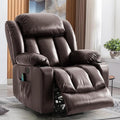 Power Lift Recliner Chair for Elderly Electric Recliner Chairs for Adults with Massage and Heat Cup Holders Remote Control Side Pockets USB Ports Leather (Brown)