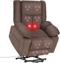 PayLessHere Electric Power Lift Recliner Chair with Massage and Heat Standing Assistance for Elderly People Extended Footrest Chair for Living Room Comfy Overstuffed Recliner