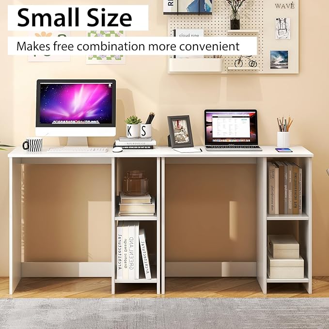 MAT EXPERT Computer Desk 31.5” Wooden Home Office Desks with Shelves for Small Space Gaming Desk Small Table Writing &amp Studying Desk for Home Office Apartment