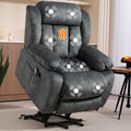 Power Lift Recliner Chair for Elderly Electric Recliner Chair with Massage and Heat Lift Recliner with Side Pocket &amp USB Charge Port for Living Room (Blue)