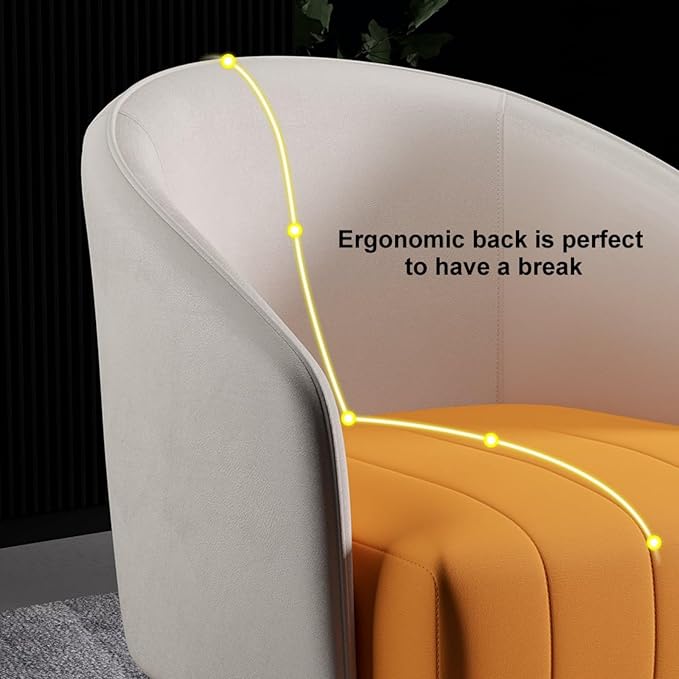 homary Leather Accent Chair with High Back Microfiber Upholstery Comfy Chair for Bedroom Reading Corner Living Room Chairs (White)