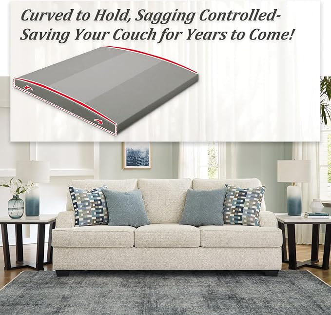 HAVARGO Couch Cushion Support High Density Foam 24X24X2.4 Inches Sofa Couch Supports for Sagging Cushions Light Grey 1Pc with Anti Slip Mesh Fabric