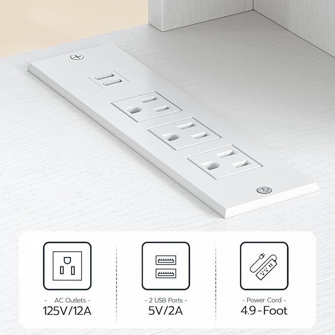 HOOBRO Floating TV Stand with LED Light Power Outlet for up to 65” Wall Mounted TV Shelf Modern Media Console Entertainment Center for Living Room Bedroom White WT34UDDS01G1