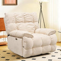 SITJOY Oversized Power Swivel Rocker Recliner Chair Overstuffed Extra Wide Rocking Chair for Big and Tall Glider Recliner Nursery Chair USB Charging Soft Breathable Fabric in Beige Power