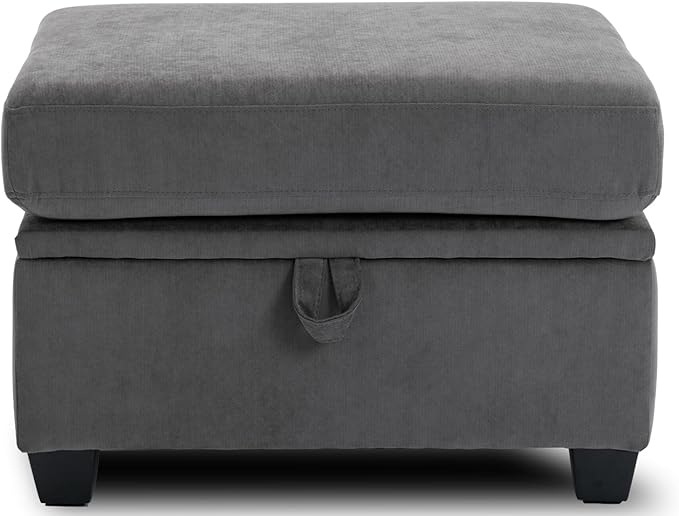 asunflower Ottoman with Storage for Couch Gray 25.2 Square Storage Ottoman Foot Rest for Living Room Large Ottomans for Dorm BedroomOffice with Deep Seating