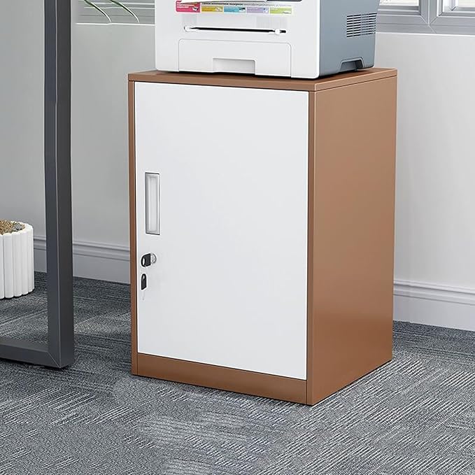 Filing Cabinet Under Desk with Locking Drawer Cabinet File Information Cabinet Tin File Cabinet Small Cabinet (Color : Coffee Color)