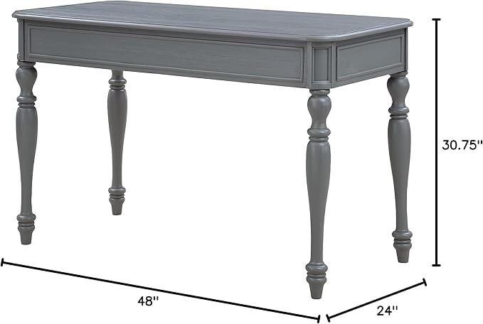 OSP Home Furnishings Country Meadows 48 Inch Writing Desk with Drawer Plantation Grey