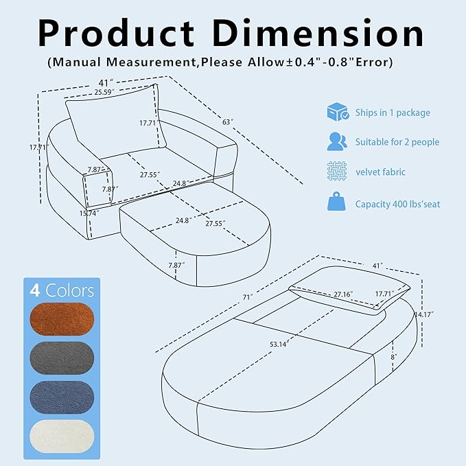 41 Futon Sofa Bed Velvet Futon Couch Convertible Sleeper Floor Sofa Bed Upholstered Couch Reading Chair for Living Room (Blue 41)
