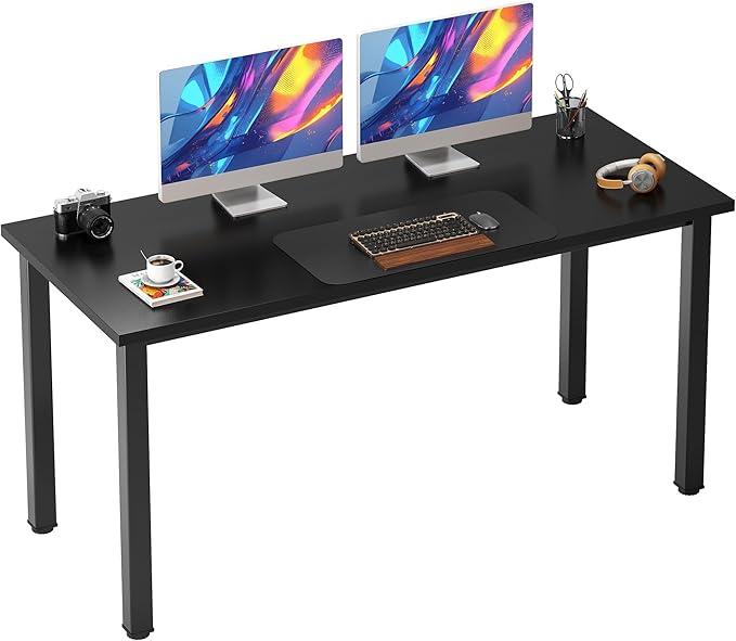 Need 54.3 Inch Large Computer Desk Modern Simple Style Desk for Home Office Basic Writing Table for Study Student Black