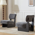 Set of Two Accent Chairs Chairs Living Room Set of 2 - Comfortable Accent Chair with Soft Upholstery Armless chair with Wood Base for Small Spaces Living Room Bedroom (Black+Charcoal Grey)