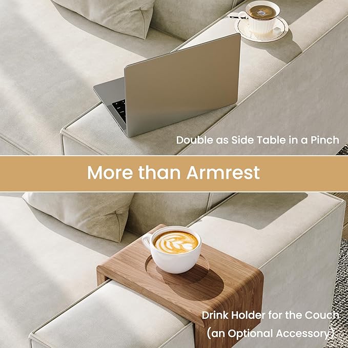 POVISON Armrests Modular Sectional Sofa for Living Room Modern Large Sectional Couches Velvet L Shaped U Shaped Deep Seat Corner Sofa Set Seaters Oversized Big Comfy Cloud Couch for House Office