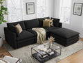 Txtin's Cloud Couches for Living Room L Shaped Sectional Couch with Ottoman Deep Plush 4 Seats Sofa Modern Sofa for Apartment Black