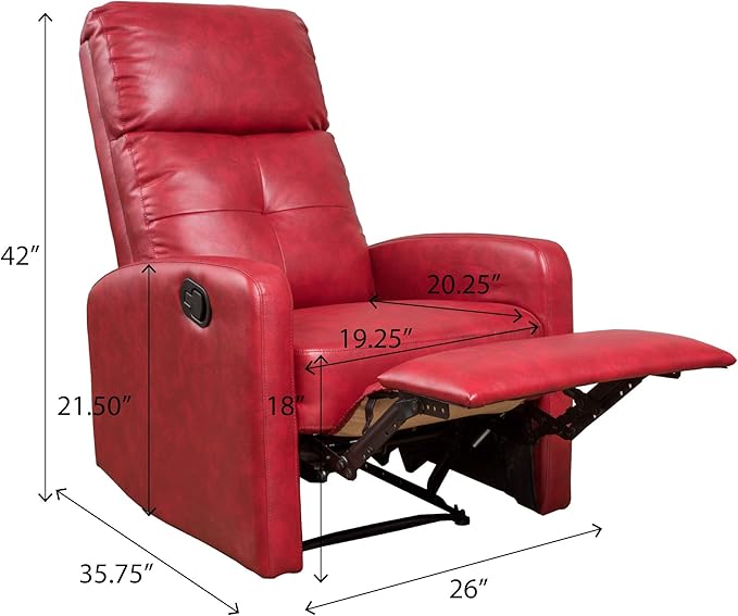 Christopher Knight Home Samedi PU Recliner Oxblood Red