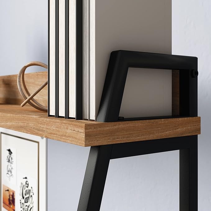 Sauder North Avenue Modern Computer Desk with Hutch for Office Sindoori Mango Finish
