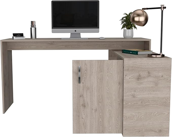 L-Shaped Desk Office Light Gray