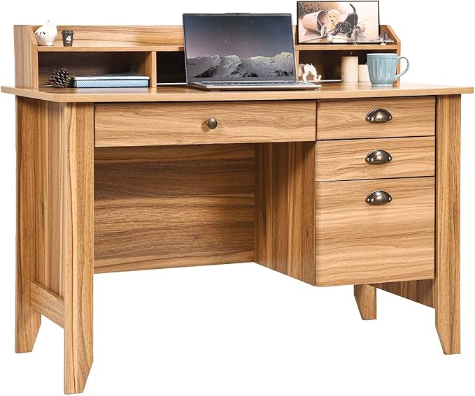 Catrimown Computer Desk with Drawers and Hutch Farmhouse Home Office Desk with File DrawerStudent Girls DesksTeens Writing Table Small Computer Desk for Bedroom Rustic Oak