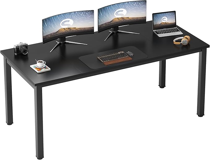 Need 70.8 Inch Executive Office Desk Large Stylish Computer Desk Simple Study Writing Desk Workstation Business Furniture for Home Office Black