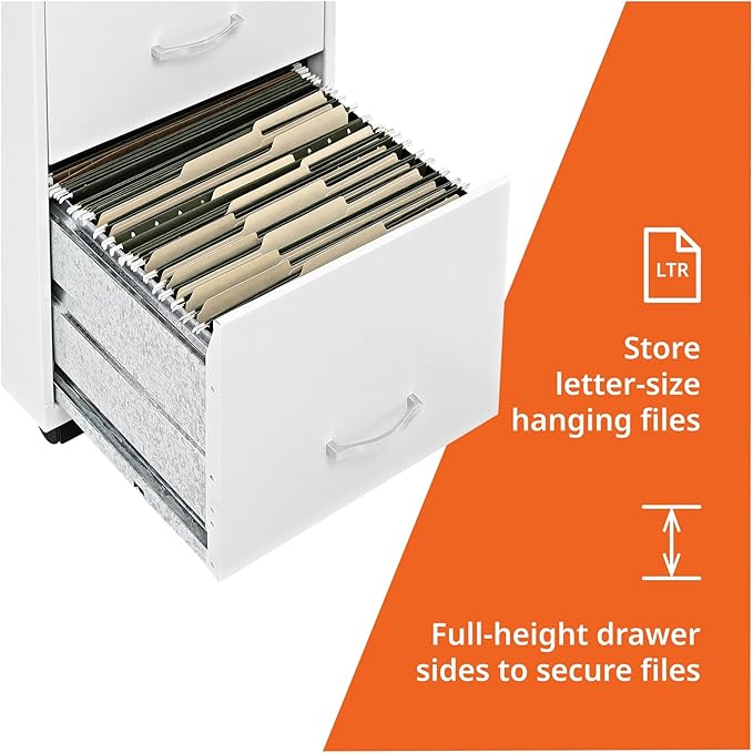 Lorell LYS SOHO Box/File/File Mobile White File Cabinet 3 Drawer 26.5 x 14.3 x 18 in