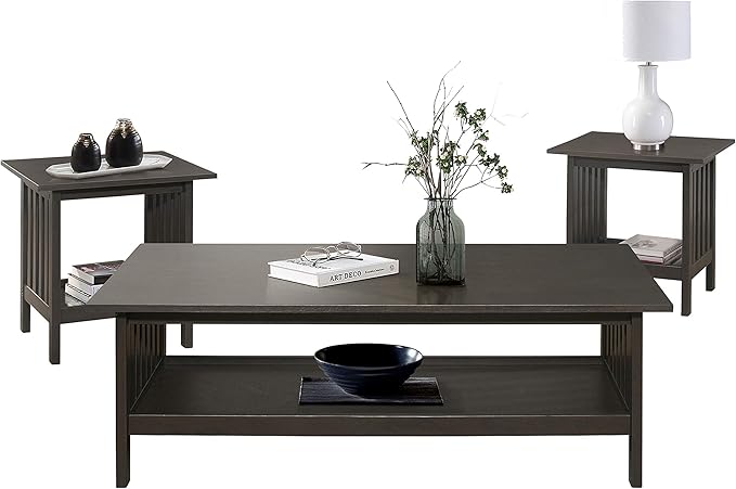 Lexicon Noel 3-Piece Coffee Table Set Antique Gray