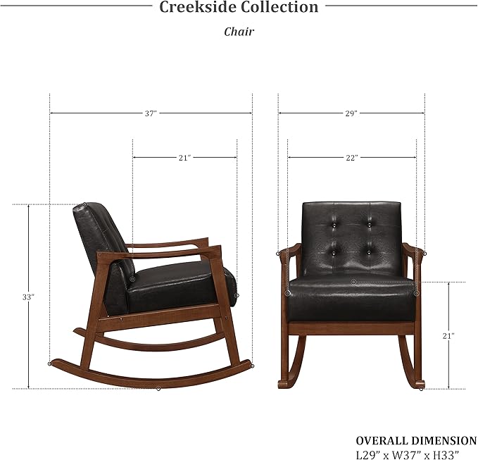 Lexicon Creekside Rocking Chair Dark Brown