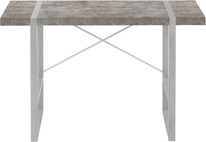 Computer Desk Home Office Laptop 48 l Work Grey Concrete Laminate Grey Metal Contemporary Modern
