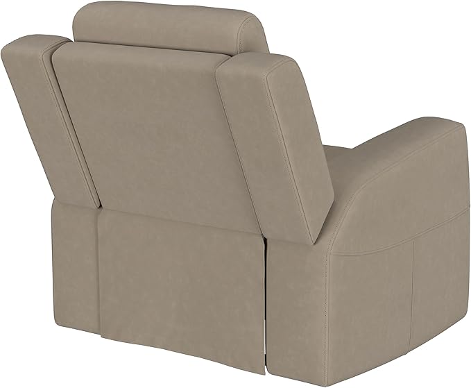 Coaster Home Furnishings - Brentwood - Leatherette Upholstered Rocker Recliner Chair with Manual Recline Lever Track Arms and Attached Cushions - Living Room - 37-Inch - Taupe - 610283