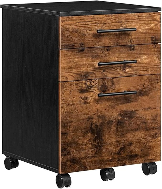 HASMI Filing Cabinet 3-Drawer Filing Cabinet Mobile Pedestal on 5 Wheels Cabinet with Hanging Filing Drawers for Home Office Storage Cabinet (Color : A) yuqing2022