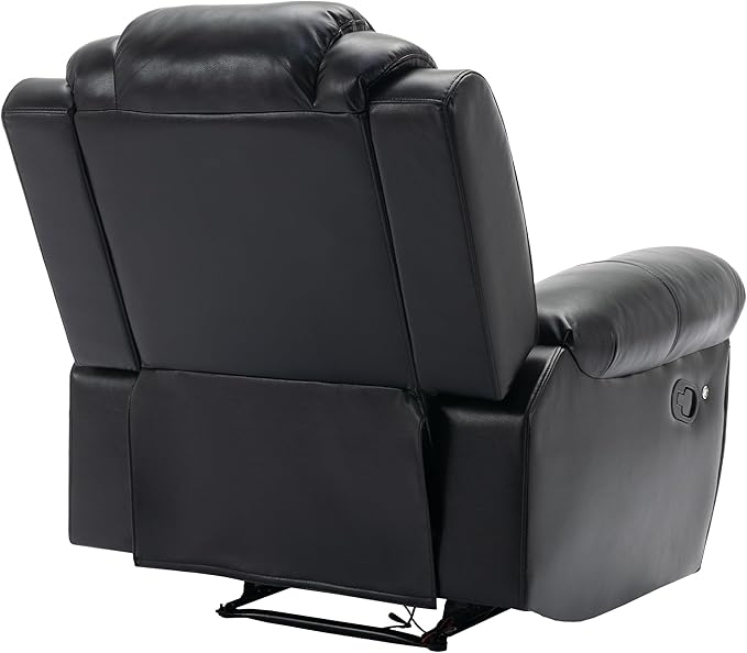 Merax Home Theater Seating Manual Recliner Chair with LED Light Strip for Living RoomBedroom Black