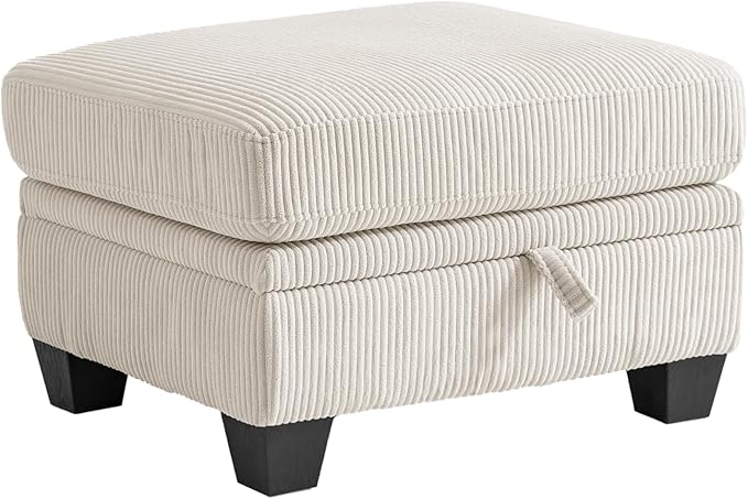 CHIC HOUSE Middle Module for Modular Couch Corduroy Customizable Chaise Storage Ottoman for Sectional Sofa Armrest Single/Double Seater