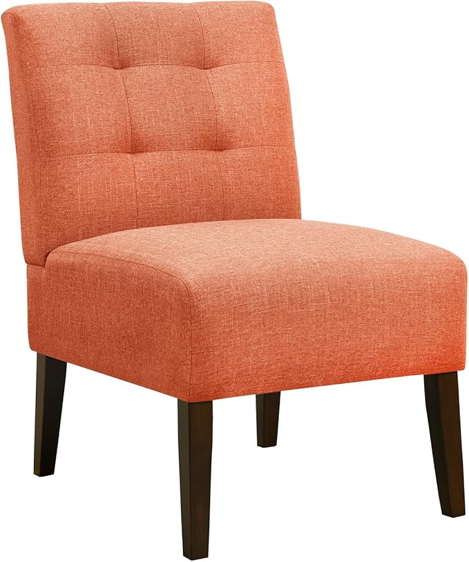 Accent Chair for Living Room Modern Comfy Chair with Solid Wood Frame Small Cozy Chair for Bedroom Office Reading Corner (Orange-2)