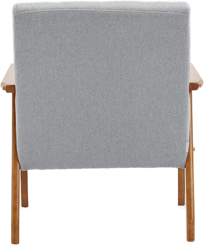 QiMaieeUSA Mid Century Modern Accent Chairs Set of 2 with Side Table Wood and Fabric Armchairs Side Chair Lounge Reading Comfy Arm Chair for Living Room Bedroom Office