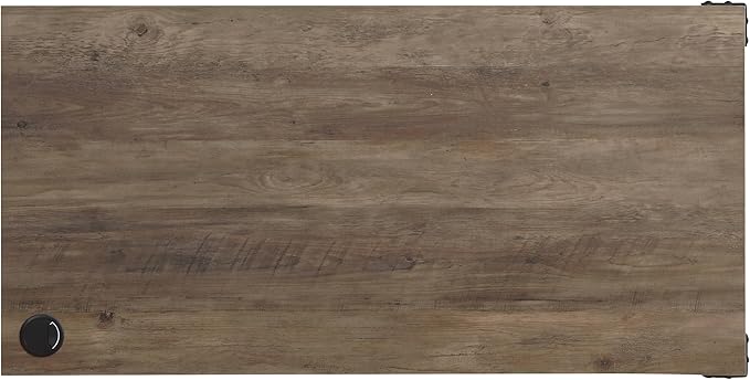 48 Gray Oak &amp Black Writing Desk - Modern Home Office Workstation