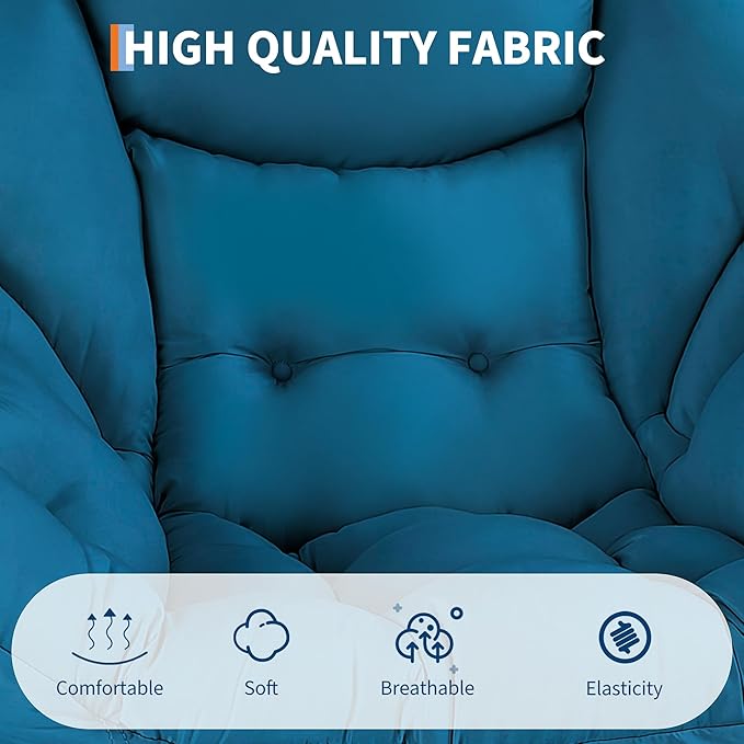 GarveeHome Lazy Chair for Living Room Modern Large Accent Lounge Armchair with Side Pocket Comfy Leisure Sofa Reading Chair for Bedroom Living Room Dorm Rooms and Office