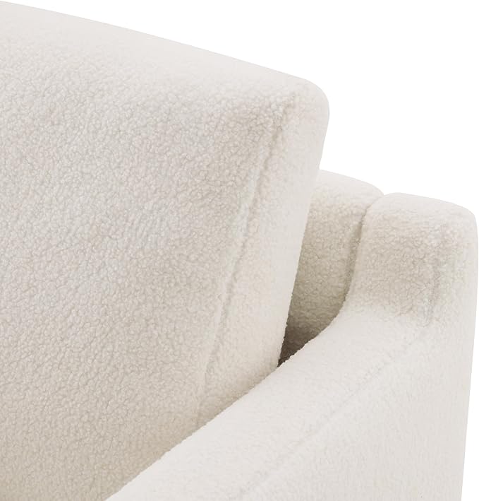 Christopher Knight Home Modern Minimalist Accent Chair with Solid Wood Frame Soft Cushions Spacious Seat Living Room Bedroom Reading Chair White