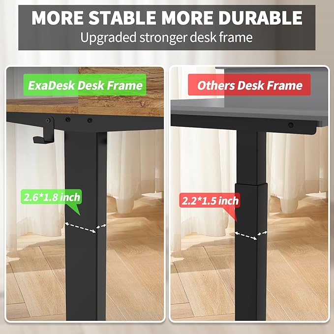 55 x 30 Inch Electric Standing Desk with 2 Drawers Adjustable Height Widened Stand Up Desk with Storage Sit to Stand Ergonomic Workstation for Home Office Light Rustic